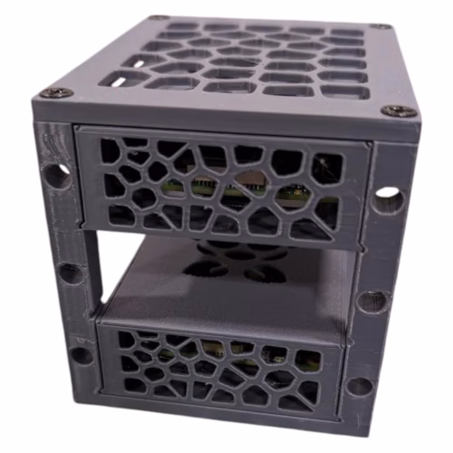 Raspberry Pi 4 & 5 Mini Server Rack Case – Compact Dual-Bay Stackable Housing with Cooling Support, Durable Ventilated Design for Pi Clusters – 3D Printed in Canada - Image 2