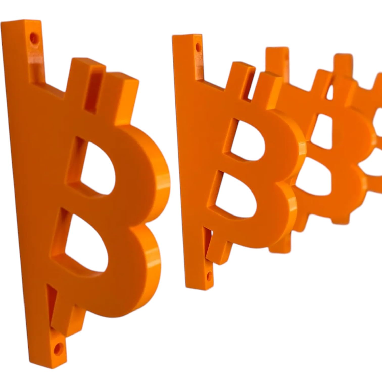 Bitcoin Symbol Hanger – Set of Two (2) – Stylish Orange Crypto Décor Wall Hook for Coats, Bags & Hats – Home and Office Upgrades - Image 2