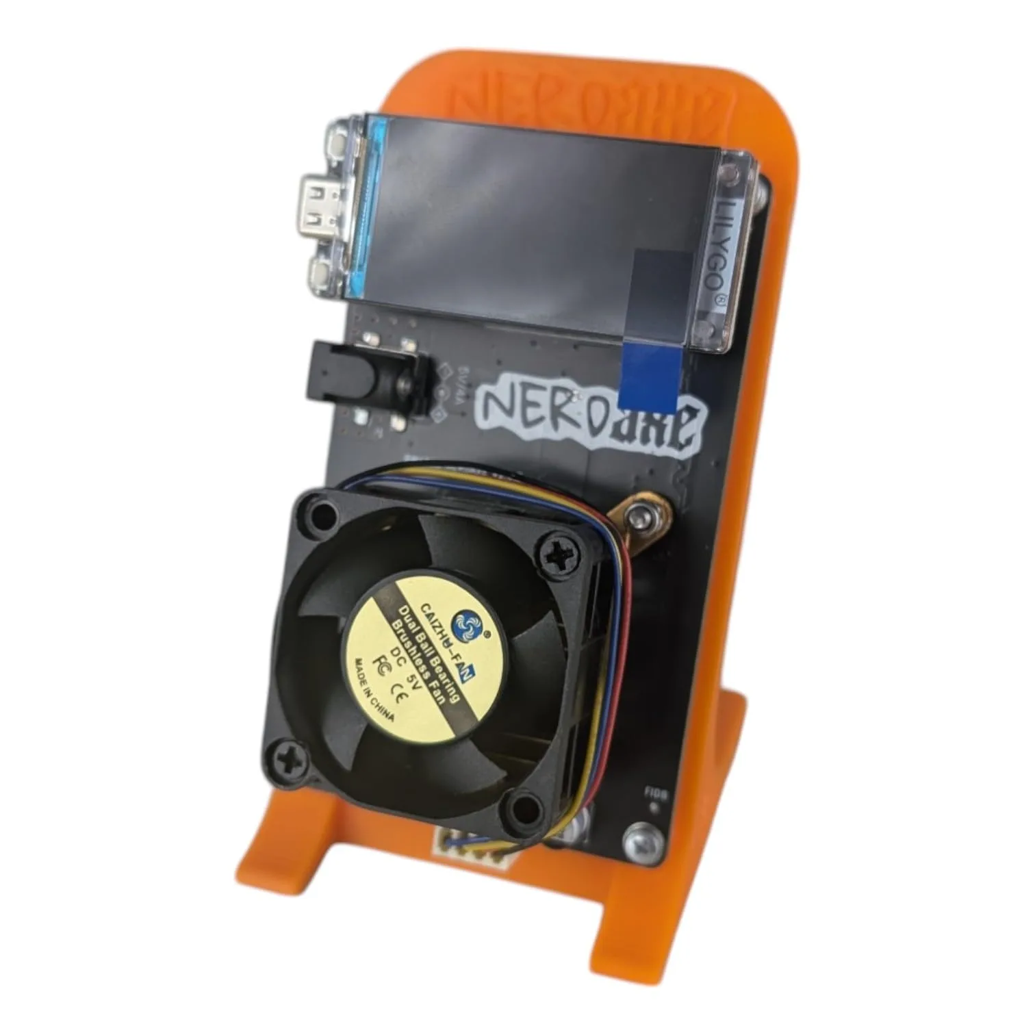 D-CENTRAL.TECH Nerdaxe Minimalist Stand – Compact Vertical Display Holder for Solo Bitcoin Miner – Lightweight, Durable, 3D Printed (Orange) - Image 4