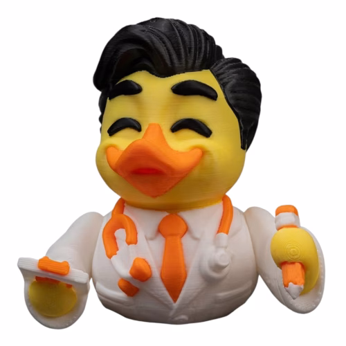 Duck-tor Male Duck Figurine – Doctor-Themed Car Dashboard & Desk Decor – Medical Collectible – 3D Printed in Canada