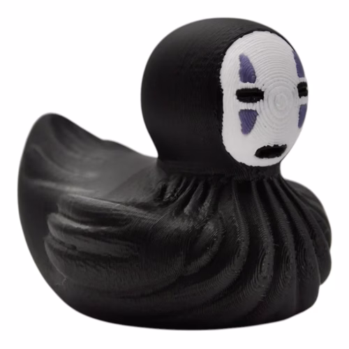 Ghost Spirit Duck Figurine – Masked Shadow-Inspired Rubber Duck with Flowing Black Cloak – Anime Display or Gift for Collectors – 3D Printed in Canada - Image 2
