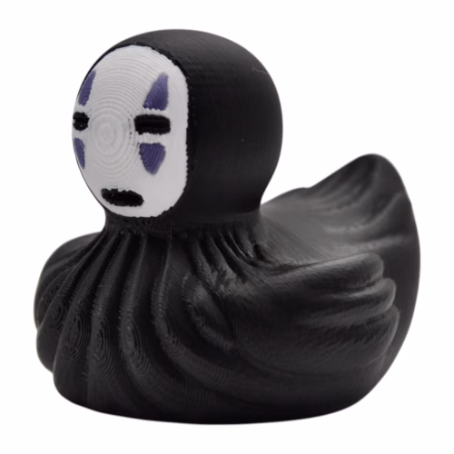 Ghost Spirit Duck Figurine – Masked Shadow-Inspired Rubber Duck with Flowing Black Cloak – Anime Display or Gift for Collectors – 3D Printed in Canada