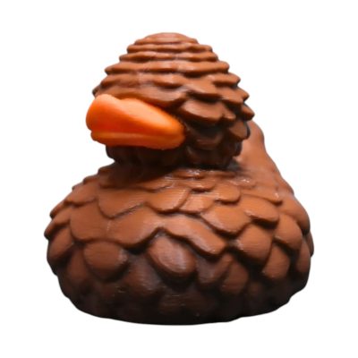 Pine Cone Duck Figurine – Unique Rubber Duck Alternative for Cruise Hiding & Duck Duck Collection – Rustic Woodland Decor – Mini Collectible Ducks – 3D Printed in Canada