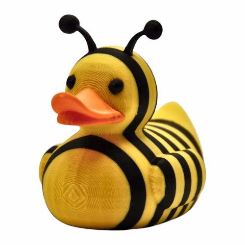 Bumblebee Duck Figurine - Rubber Duck Collectible for Jeep Ducking, Cruise Ship Hiding, Dashboard Decoration for Bee Lovers - Car Desk Ornament – 3D Printed in Canada