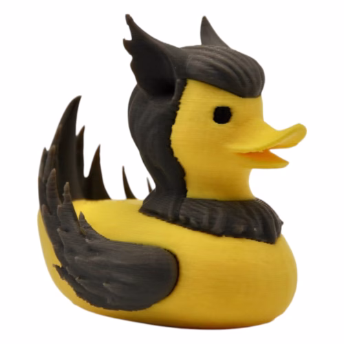 Griffin Duck Figurine – Mythical Winged Beast Rubber Duck Hybrid with Fierce Crest & Tail – Fantasy Shelf Display or Geeky Gift – 3D Printed in Canada - Image 2
