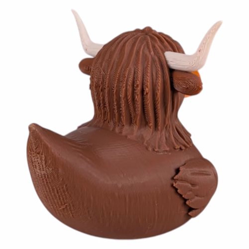 Highland Cow Duck Figurine - Collectible Dashboard Duck for Cars & Jeeps - Funny Rubber Duck Alternative for Duck Duck Jeep Trend - Unique Cow Duck Décor for Cruise Ship Hiding – 3D Printed in Canada - Image 5