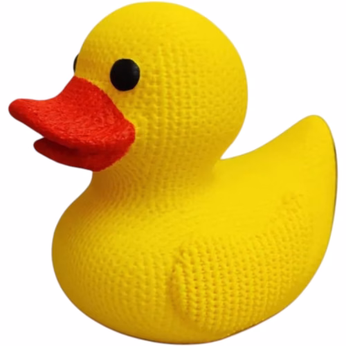 Knitted Duck Figurine – Cozy Decorative Duckling with Yarn-Style Texture – 3D Printed in Canada