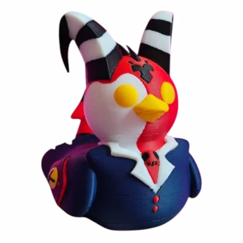 Inferno Imp Devil Duck Figurine – Gothic Demon Duck for Jeeps, Collectible Novelty Decor, Alt Shelf Display, Funky Rubber Duck Alternative – 3D Printed in Canada