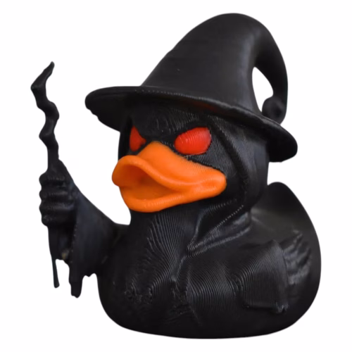 Wizard Duck Figurine - Mystical Fantasy Rubber Duck Collectible - Duckies for Duck Duck Jeep Ducking & Cruise Ship Hiding - Spellcasting Sorcerer Magic Staff Decor – 3D Printed in Canada