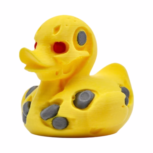 Cyborg Duck Figurine – Robotic Rubber Duck Hybrid with Glowing Red Eyes & Mech Details – Sci-Fi Display Piece or Geeky Gift – 3D Printed in Canada