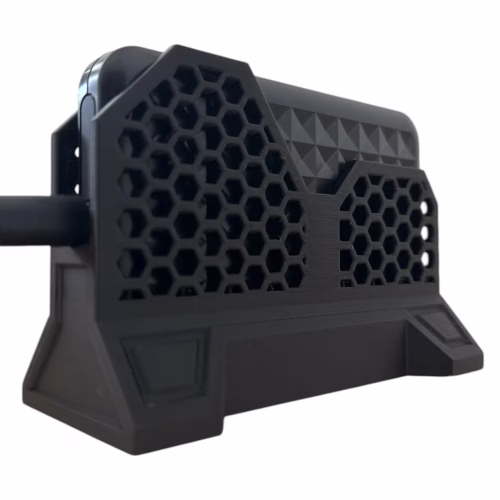 Hex-Grid External Hard Drive Stand – Compact Desktop Mount for Portable Drives, Universal Fit for Seagate & WD – 3D Printed in Canada - Image 2