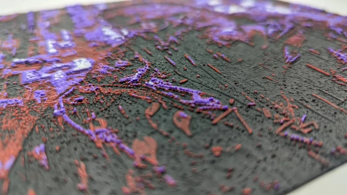 D-CENTRAL.TECH Sons of Bitcoin 3D Painting | Edgy Crypto Art Inspired by SoA TV Show | Framed & Wall Mountable | Unique Home & Office Decor, Gritty Purple/Red/Black - Image 3