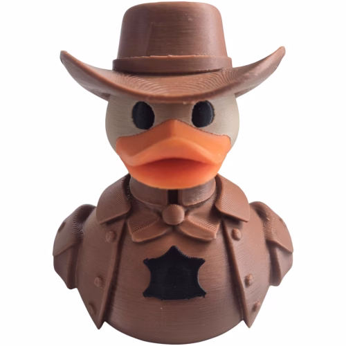 Western Sheriff Duck Figurine – Funny Cowboy Duck for Dashboard, Desk, and Ducking Jeeps – Wild West Collectible Décor Gift – PLA Eco-Friendly – 3D Printed in Canada - Image 2