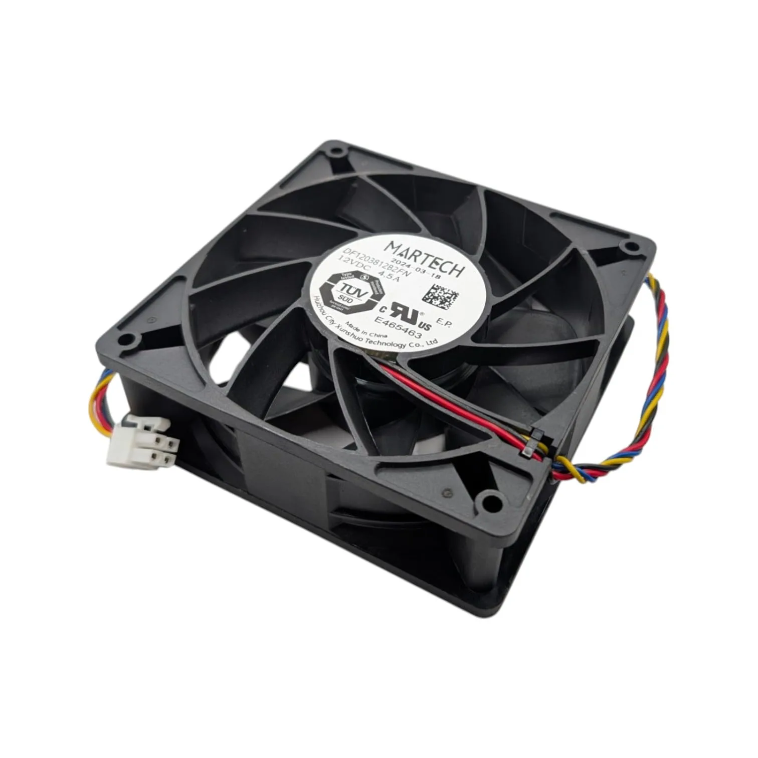 D-Central.TECH MARTECH 7K RPM Cooling Fan 120mm | 4-Pin Square Connector | Compatible with Antminer S19k Pro, T21, S21 front view