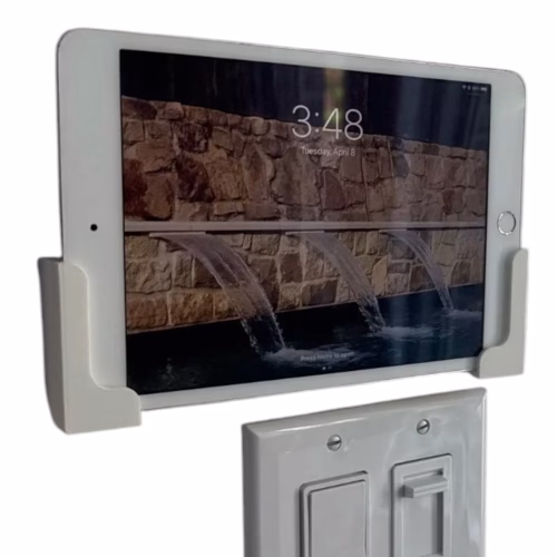 Wall Mount Tablet Holder for iPad & Android Devices – Minimalist Tablet Stand for Smart Home Control & Desk Display – Screws or Adhesive Options – 3D Printed in Canada - Image 4