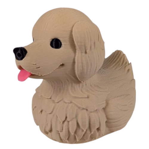 Golden Retriever Duck Figurine – Car Dashboard Duck Accessory, Funny Dog Car Décor, Ducks for Jeeps, Rubber Duck Alternative Collectible – 3D Printed in Canada