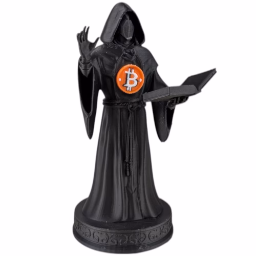 Bitcoin Shadow Priest Figurine (6-inch) | 3D Printed Crypto Sorcerer Statue | Unique Bitcoin Decor for Desk, Office & Gaming Setup | Blockchain Mage Collectible