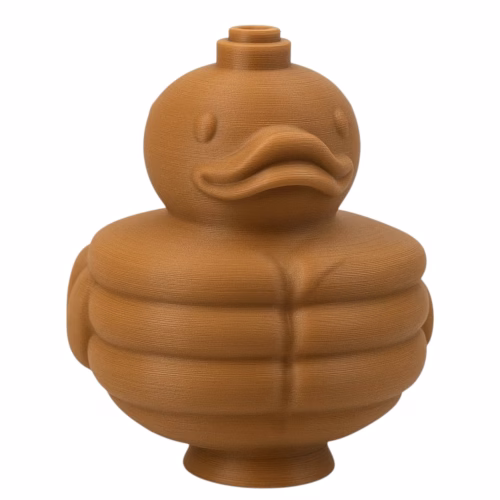 Pancake Duck Figurine – Funny Muscular Duck Collectible Statue for Desk, Shelf or Gag Gift – Quirky Flexing Duck Ornament – 3D Printed in Canada
