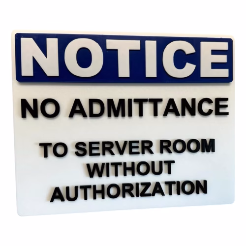 NOTICE No Admittance to Server Room Without Authorization Sign – Bold Industrial Wall Plaque for Offices, IT Spaces & Secure Areas