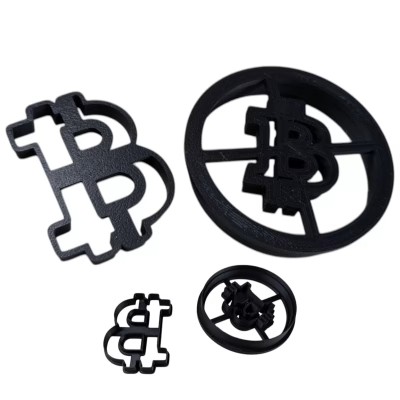 Bitcoin Cookie Cutter Set (2-Pack) | Crypto-Themed Baking Mold for Cookies, Fondant & Crafts | Bitcoin Logo & Coin Shape | PLA, Food-Safe & Eco-Friendly
