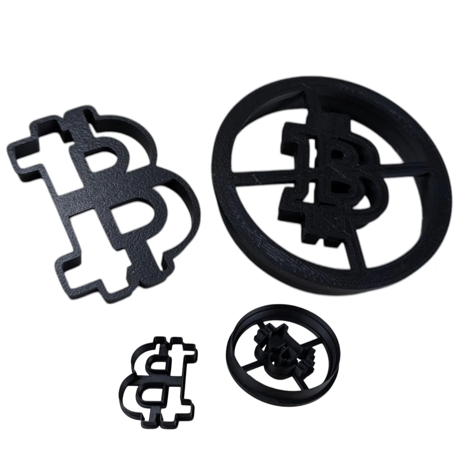 Bitcoin Cookie Cutter Set (2-Pack) | Crypto-Themed Baking Mold for Cookies, Fondant & Crafts | Bitcoin Logo & Coin Shape | PLA, Food-Safe & Eco-Friendly front view