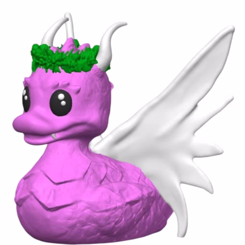 Dragon Duck Figurine with Fairy Wings & Leaf Crown – Fantasy Creature Collectible for Teens & Adults – 3D Printed in Canada - Image 3