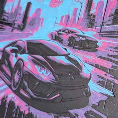 Crypto Lambo 3D Painting | Bitcoin Supercar Decor | Ready-to-Hang Elegance | Versatile Home & Office Art | Innovation in Bitcoin Culture - Image 3