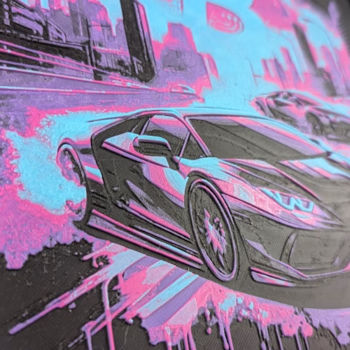 Crypto Lambo 3D Painting | Bitcoin Supercar Decor | Ready-to-Hang Elegance | Versatile Home & Office Art | Innovation in Bitcoin Culture - Image 2