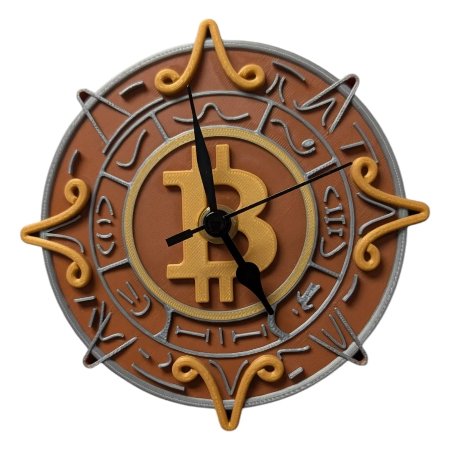 Bitcoin Runic Wall Clock front view