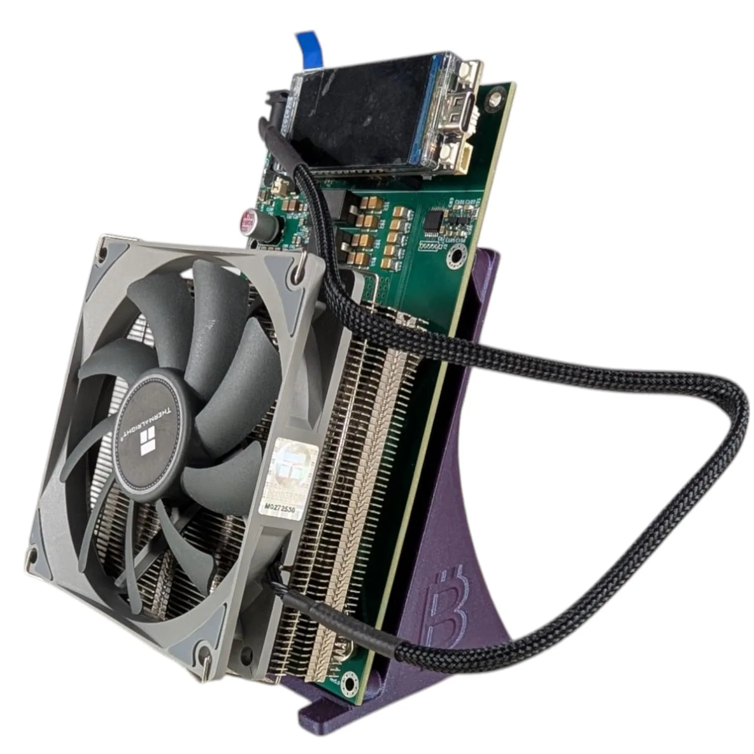 Simpleton NerdQaxe+ Stand | 3D Printed Crypto Mining Stand | Bitcoin ASIC Miner Holder for NerdQaxe+ | Sturdy & Space-Saving (Galaxy Purple) - Image 4