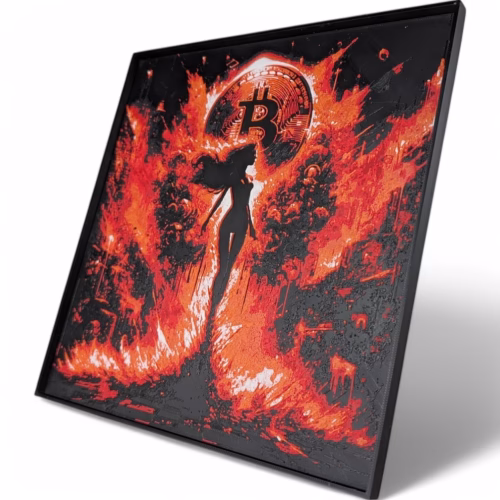 The Bitcoin Matriarch 3D Painting | Captivating Crypto Decor | Ready-to-Hang Elegance | Versatile Home & Office Art | Innovation in Bitcoin Culture - Image 4
