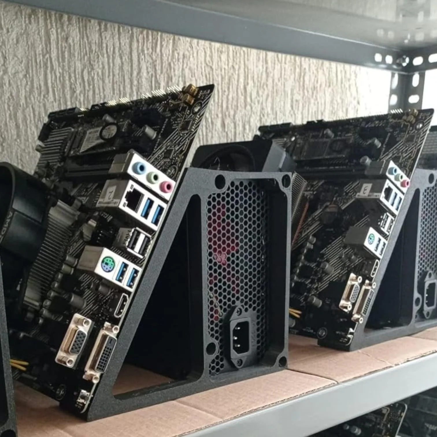 Compact Mining Rig Case, mATX Form Factor, Shelf Mount Design with PSU Support, High Airflow - Image 5