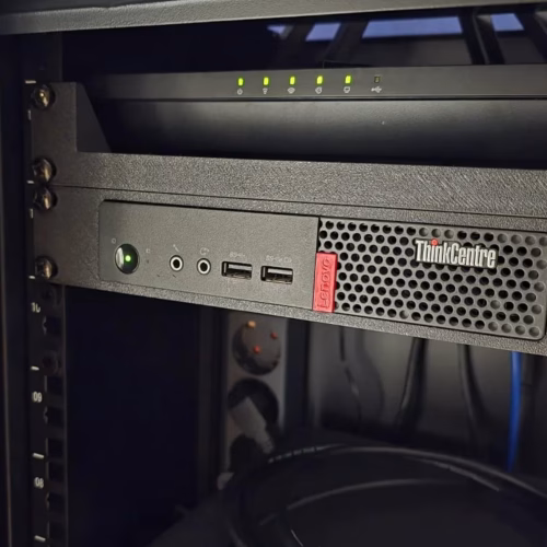 10-Inch Rack Mount for Lenovo ThinkCentre M910 and Network Switch – Modular 3D Printed Server Bracket – 3D Printed in Canada - Image 2