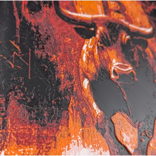 Bitcoin Charging Bull 3D Painting | Unique Cryptocurrency Collector’s Piece | Premium PLA Filament | Framed & Wall Mountable | Unique Home & Office Decor - Image 2