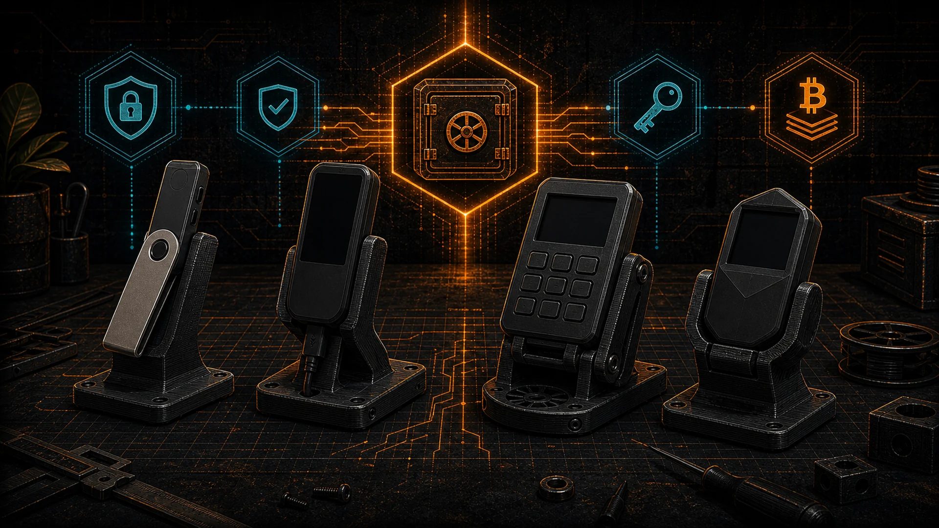 Hardware Wallet Display Solutions: Mounts for Ledger, Trezor, COLDCARD & Jade