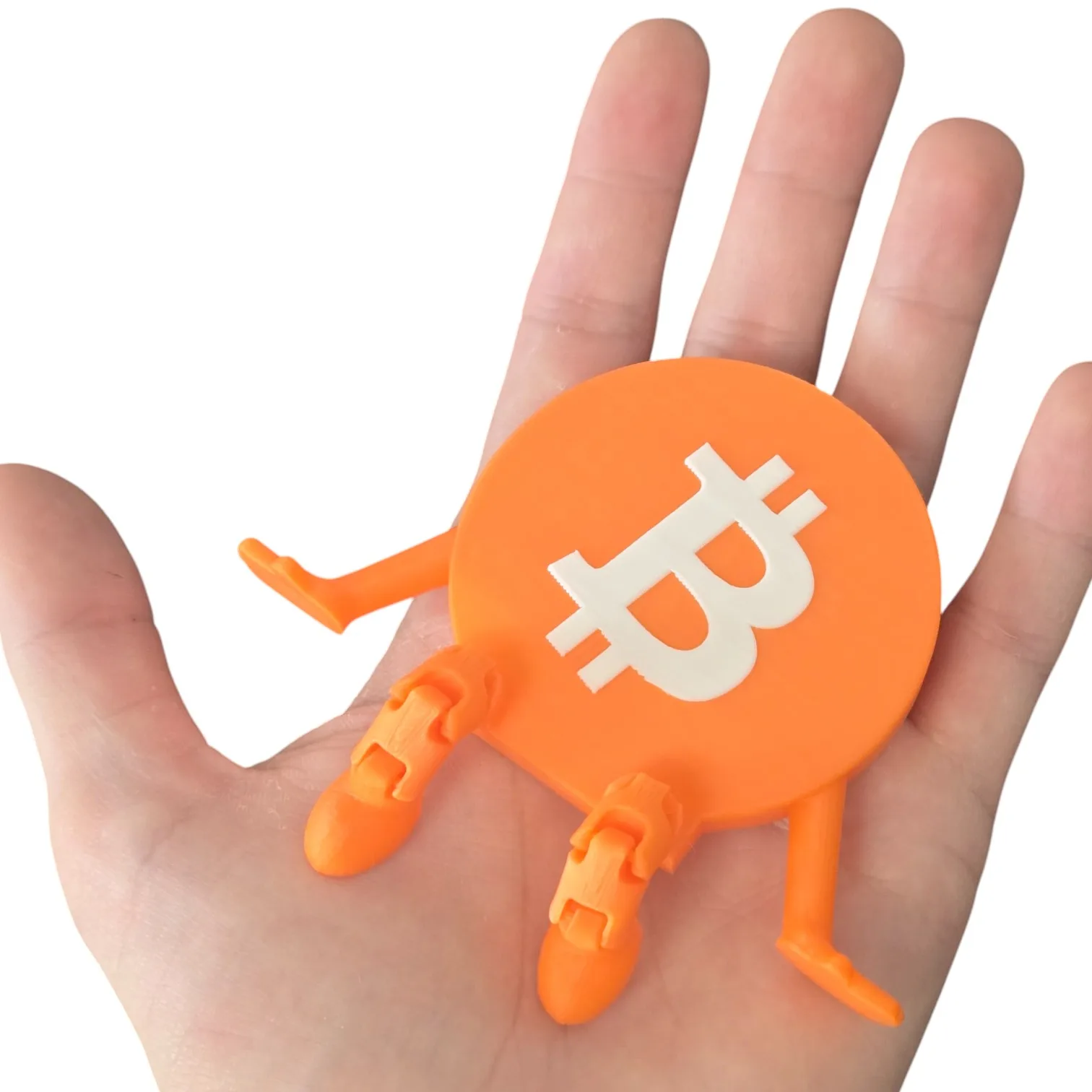 Articulated Bitcoin Buddy – Fun & Poseable Crypto Collectible | 3D Printed in Canada - Image 2
