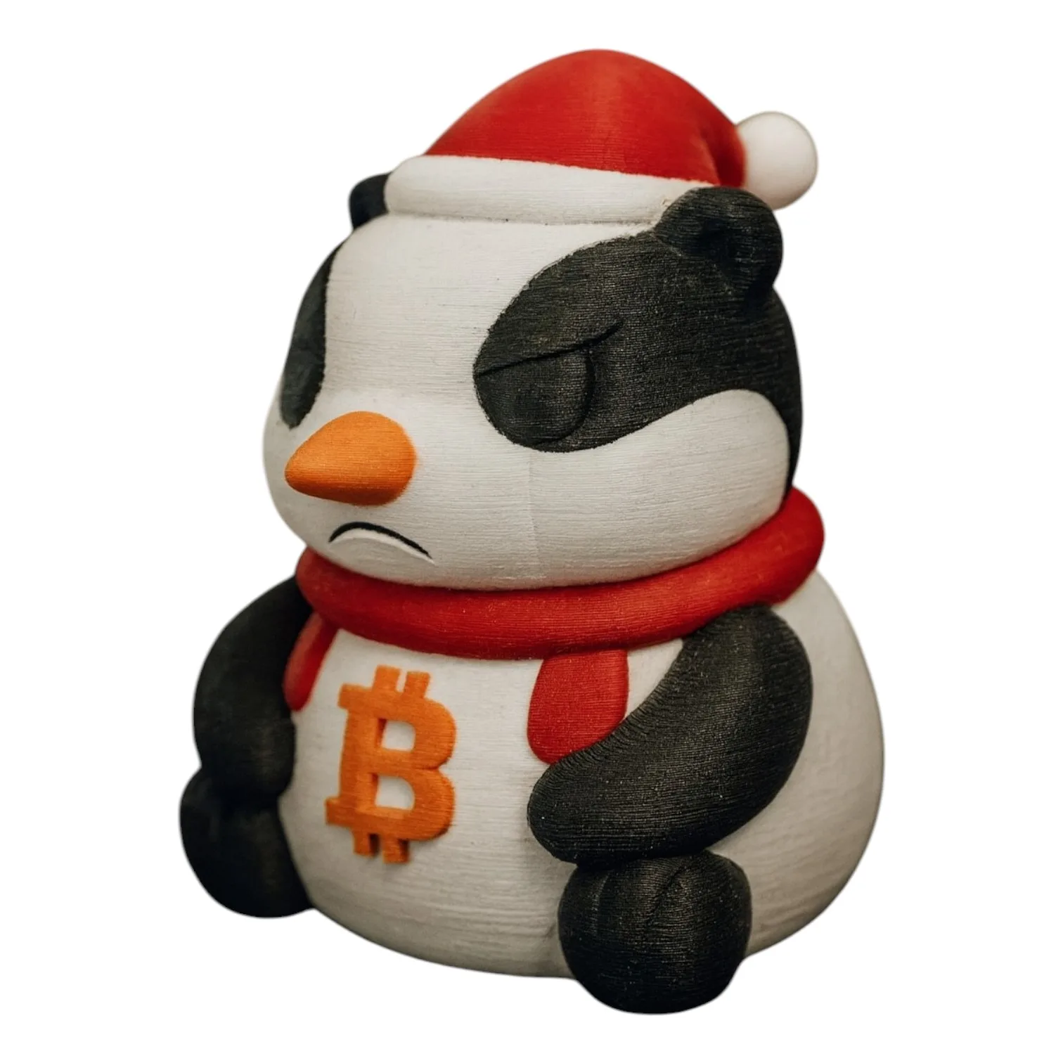 Snowman Bitcoin Honeybadger Figurine front view