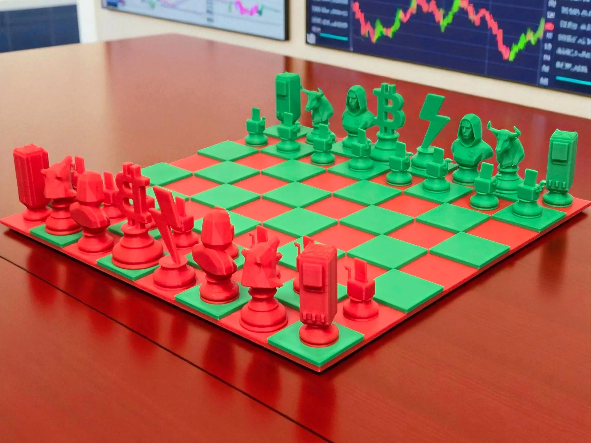 Bitcoin Chess Set – Bulls vs Bears Mini Crypto Board Game with Lightning Queen, Satoshi Bishops & Miner Rooks - Image 2