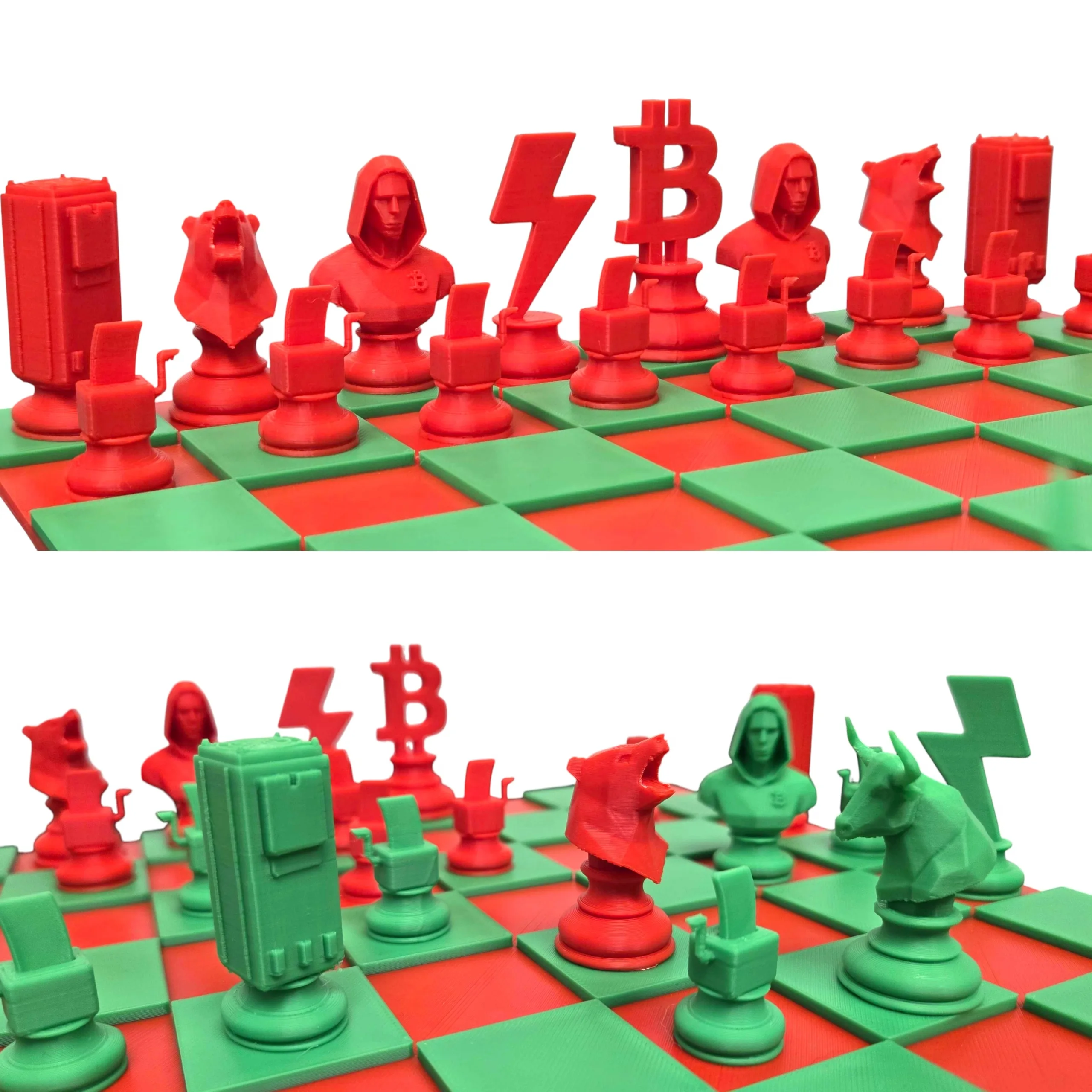 Bitcoin Chess Set – Bulls vs Bears Mini Crypto Board Game with Lightning Queen, Satoshi Bishops & Miner Rooks - Image 4