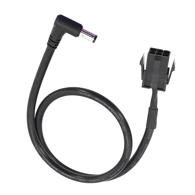 6-Pin PCIe Female to DC 12V Power Cable – Right Angle 5.5×2.1mm / 5.5×2.5mm Male. Perfect for using a Bitmain AP3 PSU to power multiple NerdQaxe+ or NerdQaxe++ devices.
