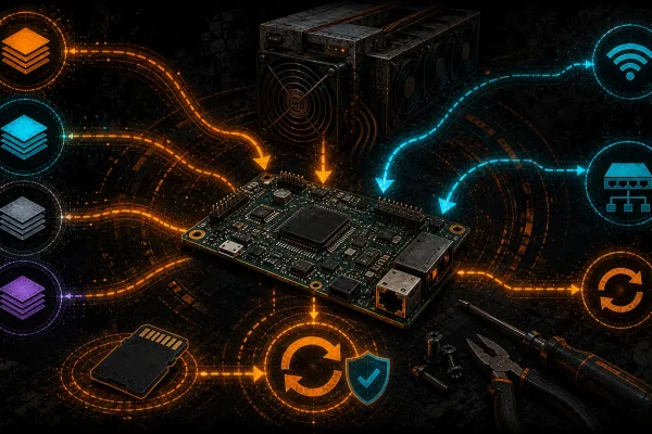 Antminer Firmware Update Guide: Stock, Braiins OS+, VNish, LuxOS — Every Model, Every Method