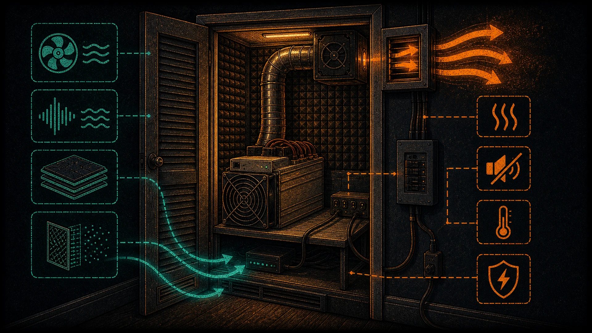 How to Build a Bitcoin Mining Closet: Ventilation, Noise Control & Setup Guide