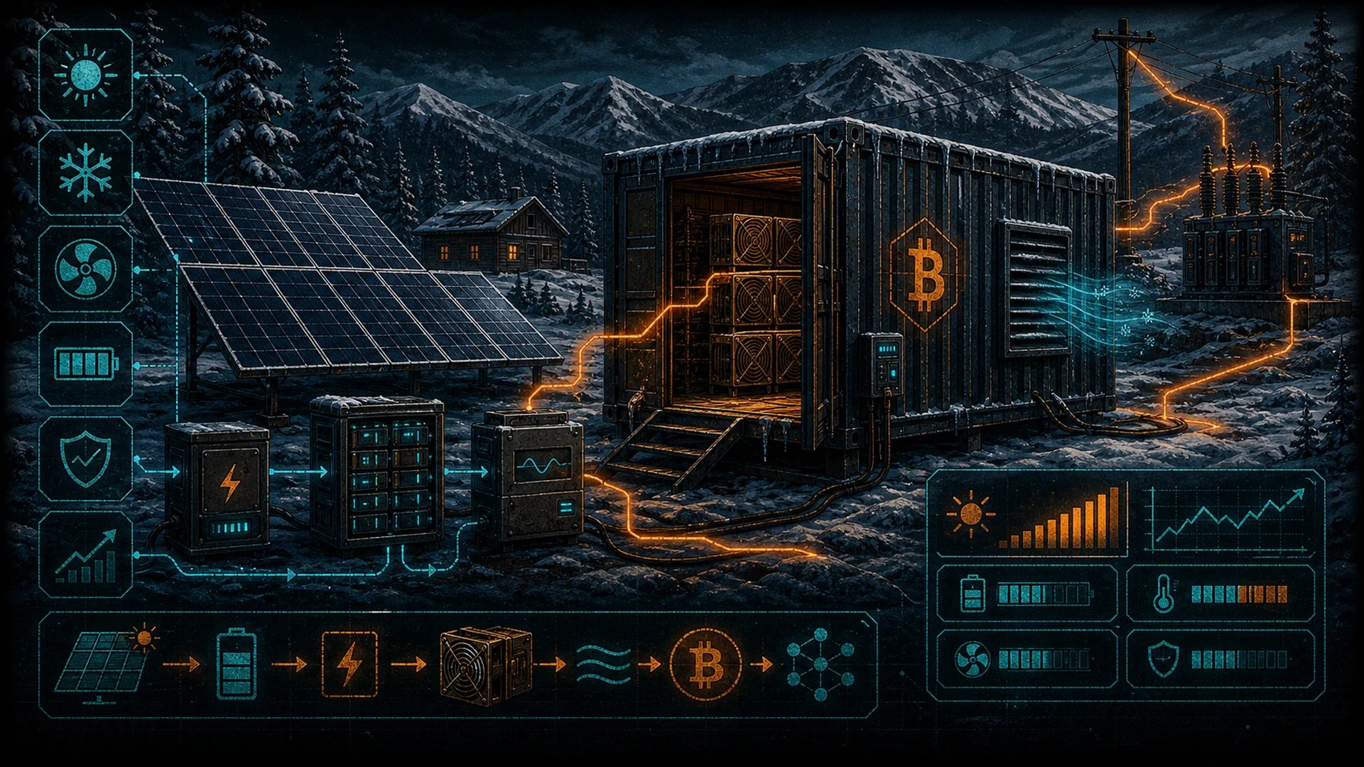 Mining Bitcoin with Solar Panels in Canada: Complete Off-Grid & Grid-Tied Guide