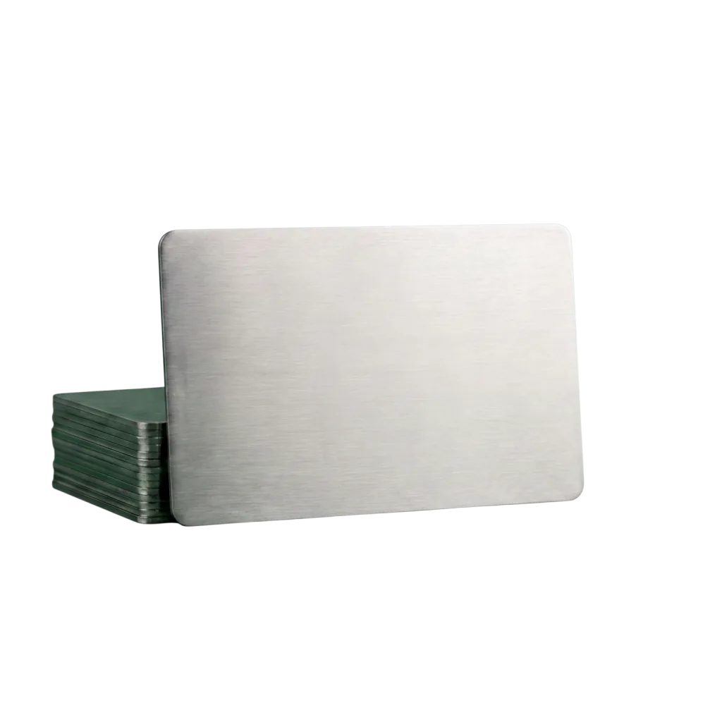 85 by 53 millimeter stainless steel 304 Bitcoin backup blank in credit card size